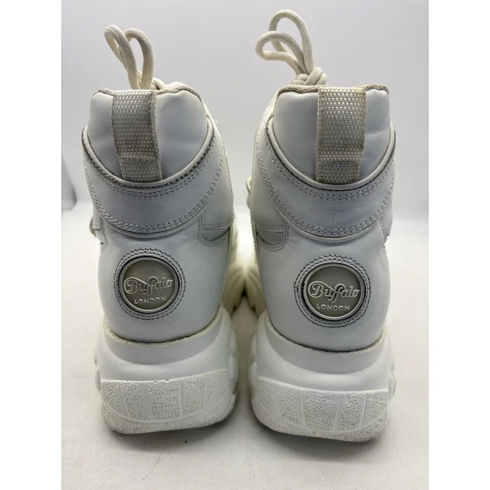 Buffalo London Platform Boots High Top Sneakers White Women’s Size 40 US 9-9.5